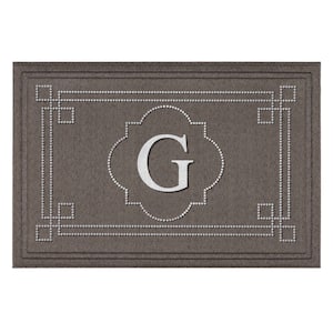 Flagstone Multi 24 in. x 36 in. Monogram "G" Indoor/Outdoor Door Mat