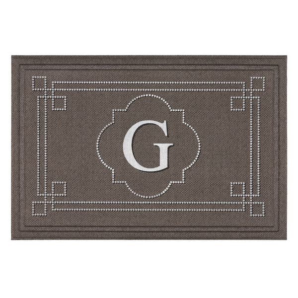 Mohawk Home Flagstone Multi 24 in. x 36 in. Monogram "G" Indoor/Outdoor Door Mat