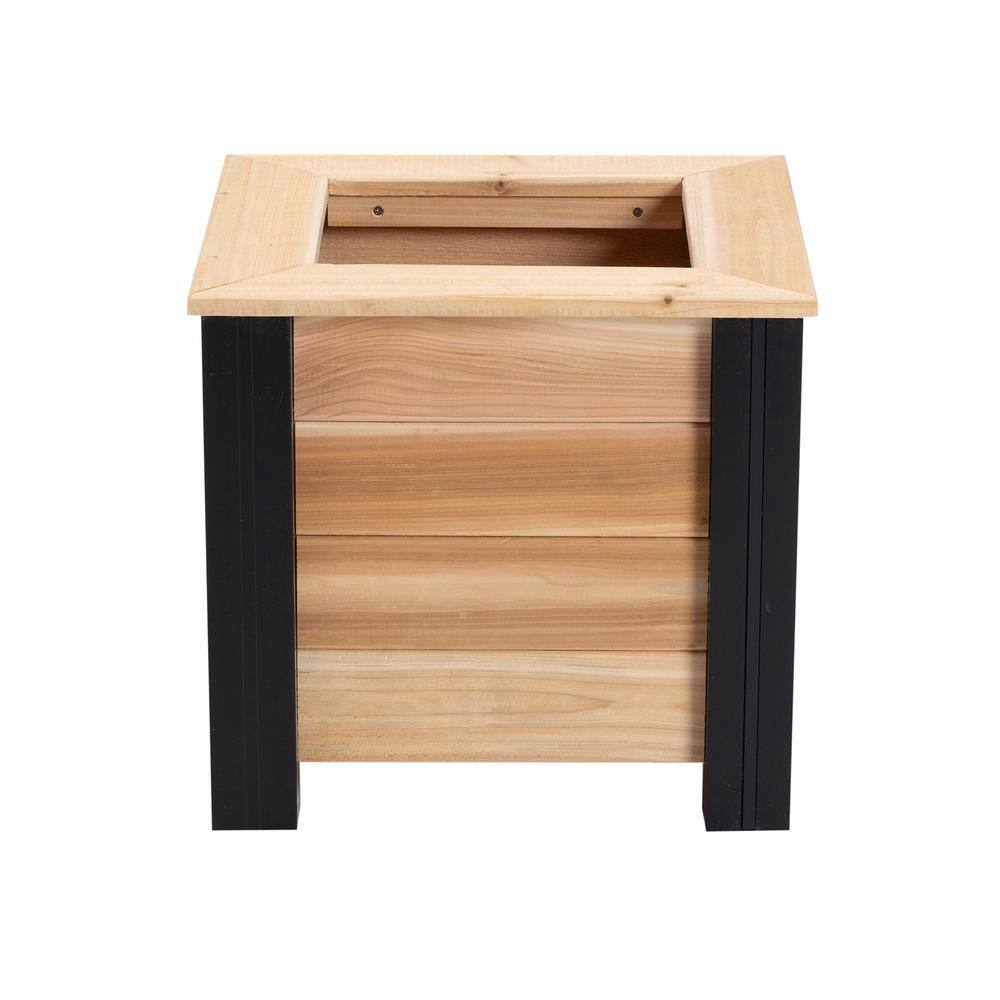 Medium Cedar and Vinyl Square Planter Box