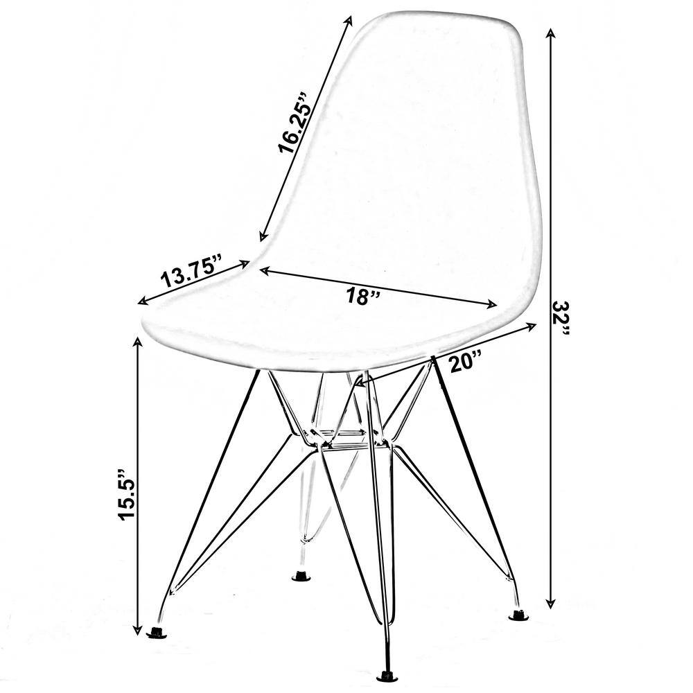 32" High White Plastic Parsons Side Chair