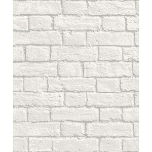 Ditmas White Brick Peelable Roll (Covers 56.4 sq. ft.)
