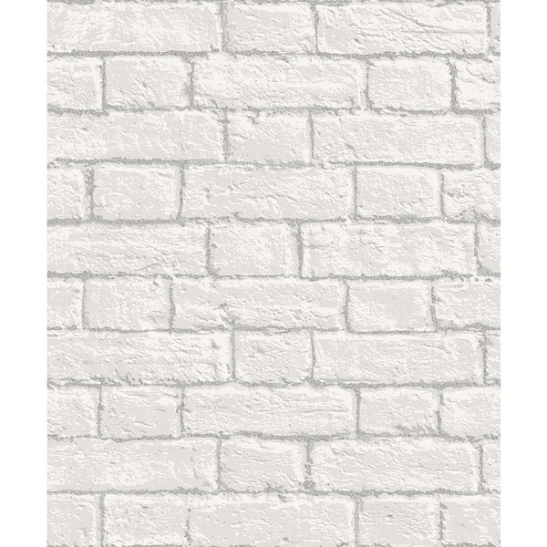 Coloroll Ditmas White Brick Peelable Roll (Covers 56.4 sq. ft.)