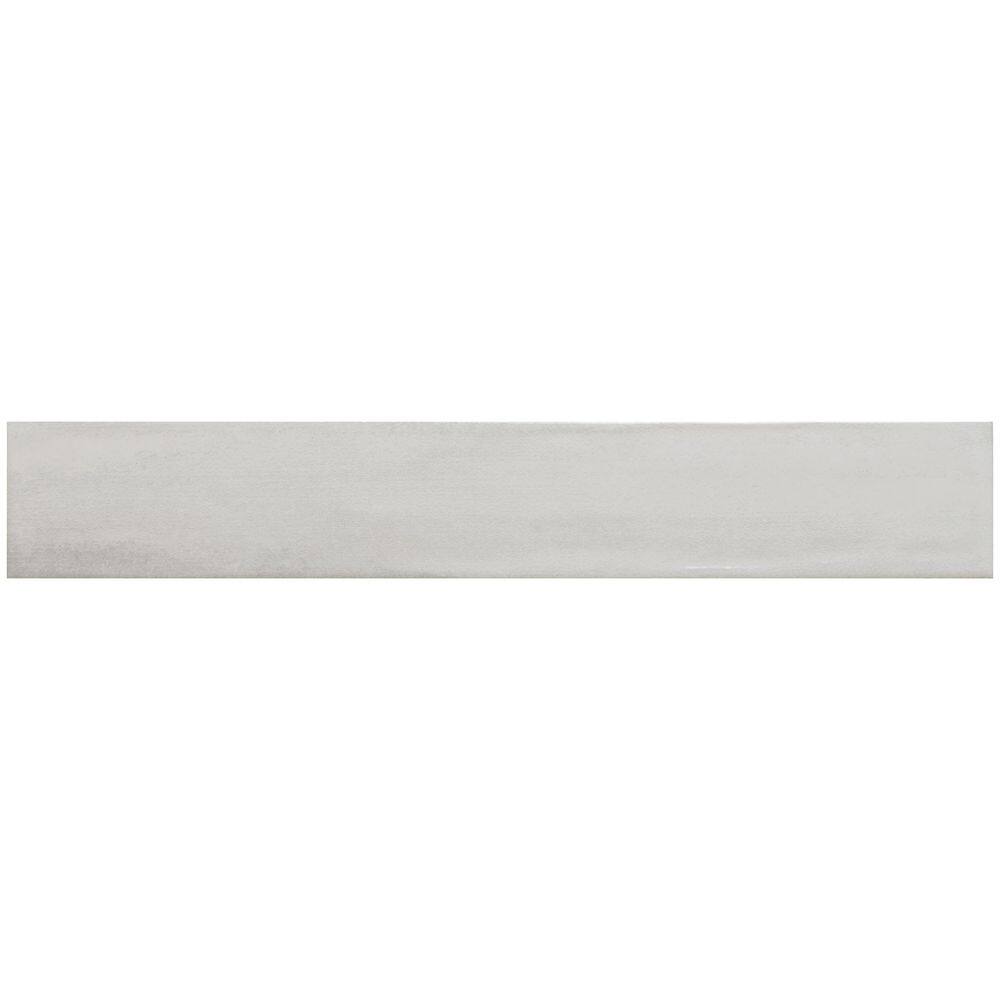 Teva Oyster Light Gray Glossy 2-2/5 in. x 14-1/2 in. Textured Porcelain Sub