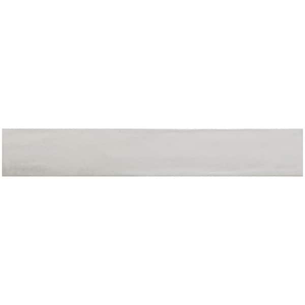 ANDOVA Teva Oyster Light Gray Glossy 2-2/5 in. x 14-1/2 in. Textured Porcelain Subway Floor/Wall Tile Sample