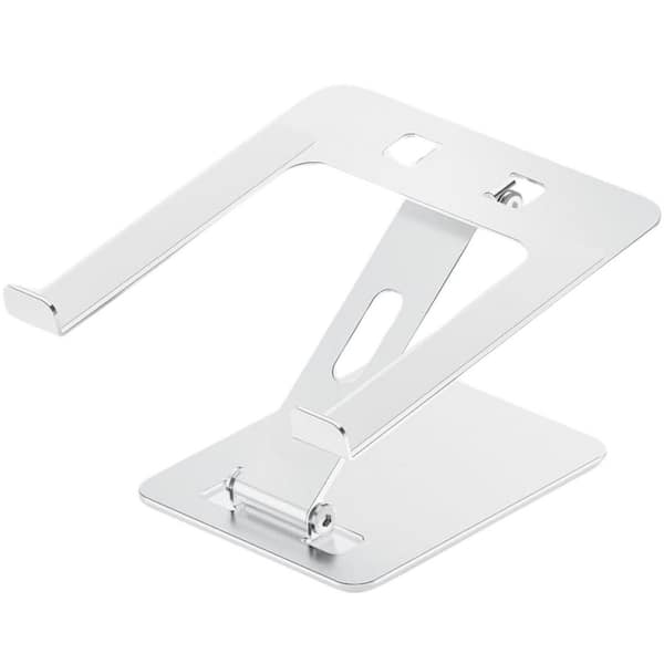 OBJLGEV Adjustable Aluminum Laptop Stand Riser Ergonomic Foldable Holder for MacBook Dell HP Silver 10-15.6 in.