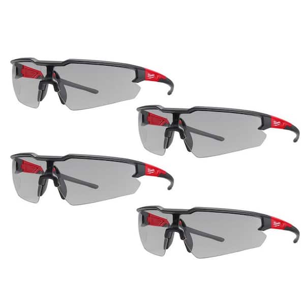 Safety Glasses with Gray Fog-Free Lenses (4-Pack)