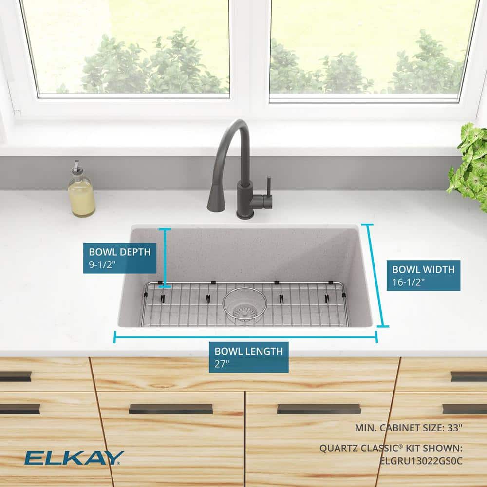 Graystone Quartz Single Bowl Undermount Sink Kit