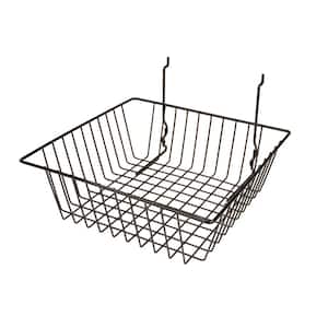 12 in. W x 12 in. D x 4 in. H Black Small Wire Basket (Pack of 6)