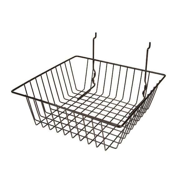 Econoco 12 in. W x 12 in. D x 4 in. H Black Small Wire Basket (Pack of 6)