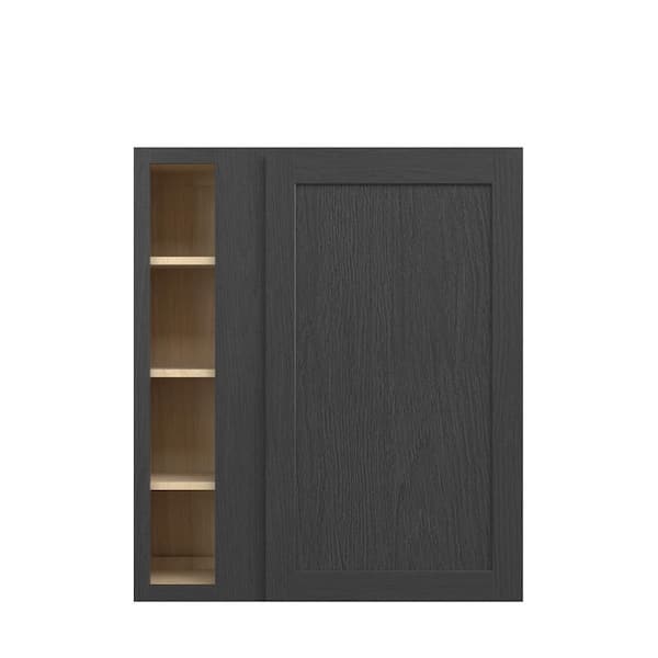 Kunal Kitchens Jamestown Recessed 36 in. W x 42 in. H x 12 in. D in Espresso Plywood Assembled Corner Blind Wall Cabinet