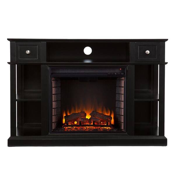 Southern Enterprises Adel 47.75 in. Freestanding Media Electric Fireplace in Black
