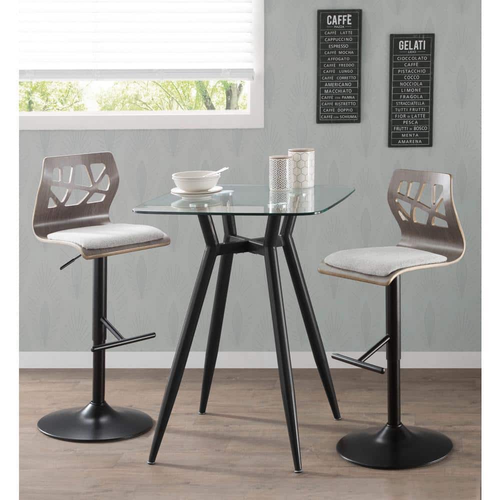 Sleek Mid-Century Modern 30" Square Glass Counter Table