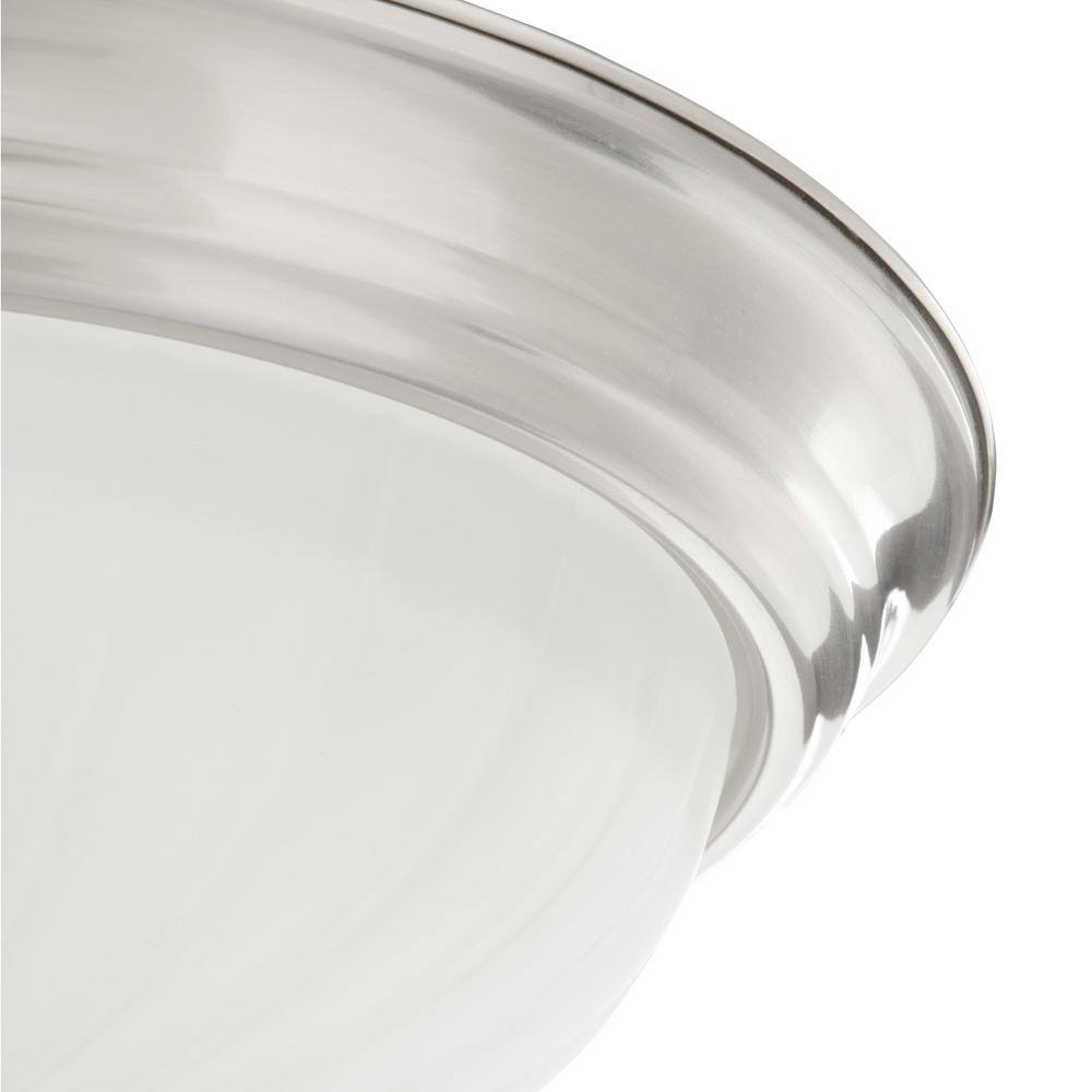 Satin Nickel Frosted Glass 3-Light Flush Mount