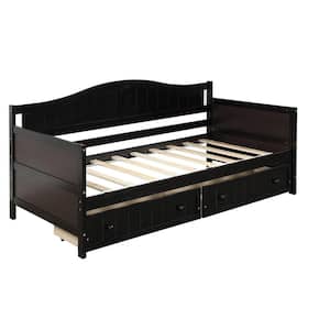 Espresso Pinewood Twin Size Daybed with 2-Drawers