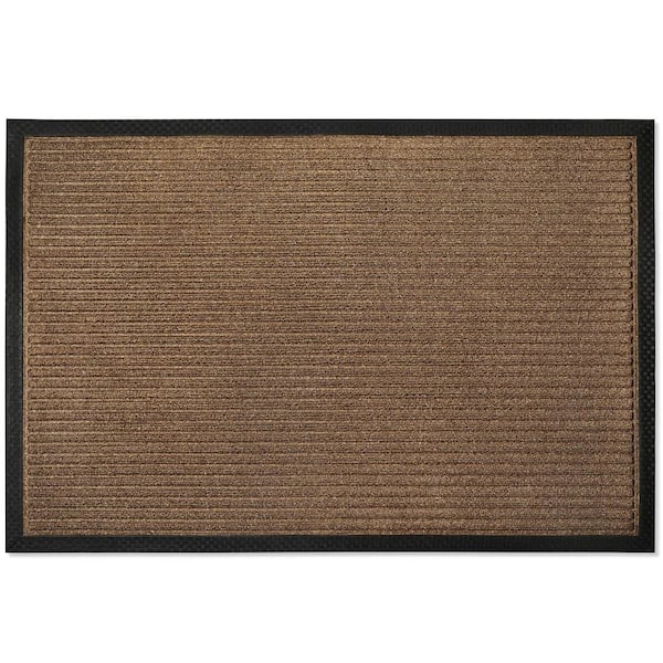 Envelor Indoor Outdoor Doormat Brown 36 in. x 60 in. Stripes Floor Mat