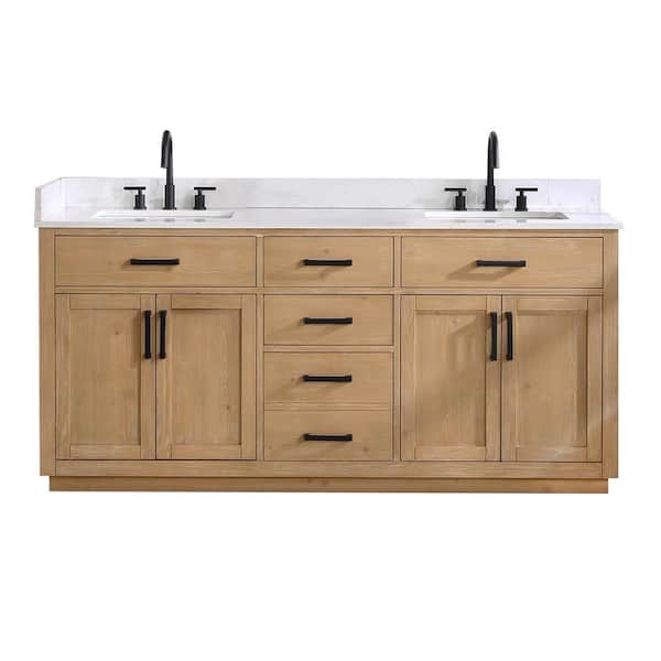 Altair Gavino 72 in. W x 22 in. D x 34 in. H Bath Vanity in Light
