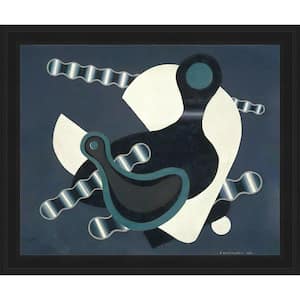 Composition-crank and chain by Edward Wadsworth Gallery Black Framed Abstract Oil Painting Art Print 18.5 in. x 23.5 in.