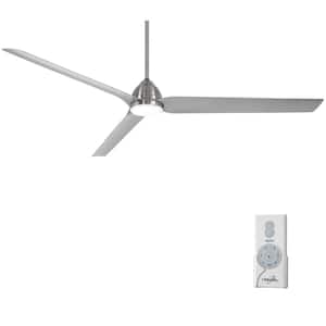 Java Xtreme 84 in. Integrated LED Brushed Wet Nickel Smart Ceiling Fan with Remote Control
