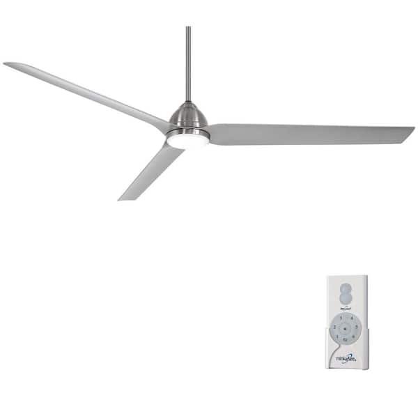 MINKA-AIRE Java Xtreme 84 in. Integrated LED Brushed Wet Nickel Smart Ceiling Fan with Remote Control
