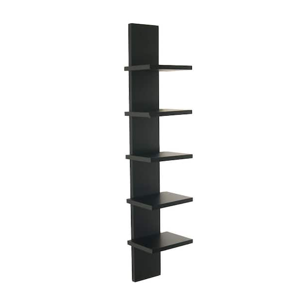 DANYA B Contempo 6 in. W x 30 in. H Walnut Grain Laminate MDF Utility  Column Spine Wall Shelf QBA486 - The Home Depot