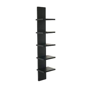 Contempo 6 in. W x 30 in. H Walnut Grain Laminate MDF Utility Column Spine Wall Shelf