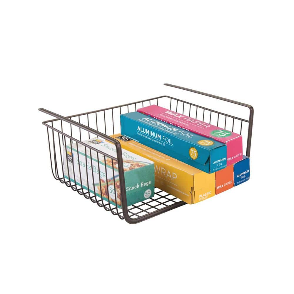 Bronzed Black Metal Under Shelf Storage Basket Organizer