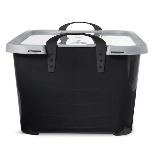 CRAFTSMAN Large 30-Gallons (120-Quart) Black Heavy Duty Tote with Latching  Lid in the Plastic Storage Containers department at