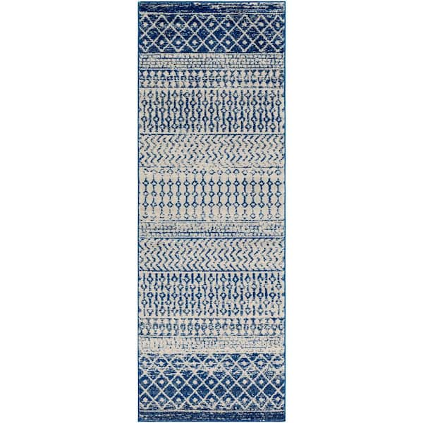 Artistic Weavers Alois Dark Blue/Grey 2 ft. 7 in. x 7 ft. 6 in. Runner Rug