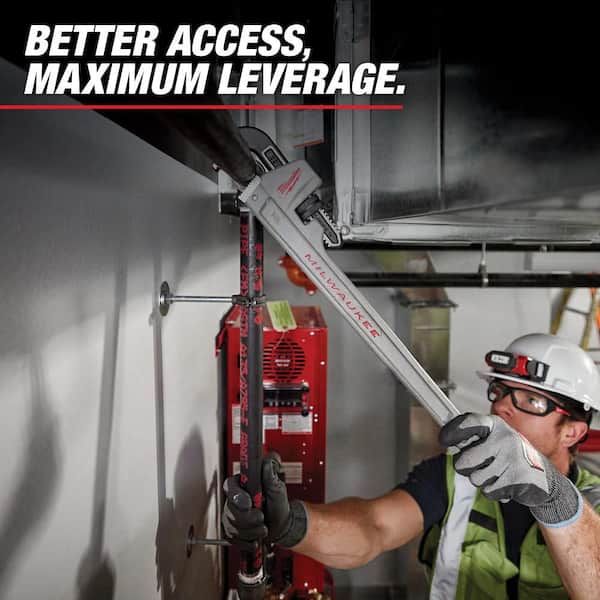 14 in. Aluminum Pipe Wrench with Power Length Handle