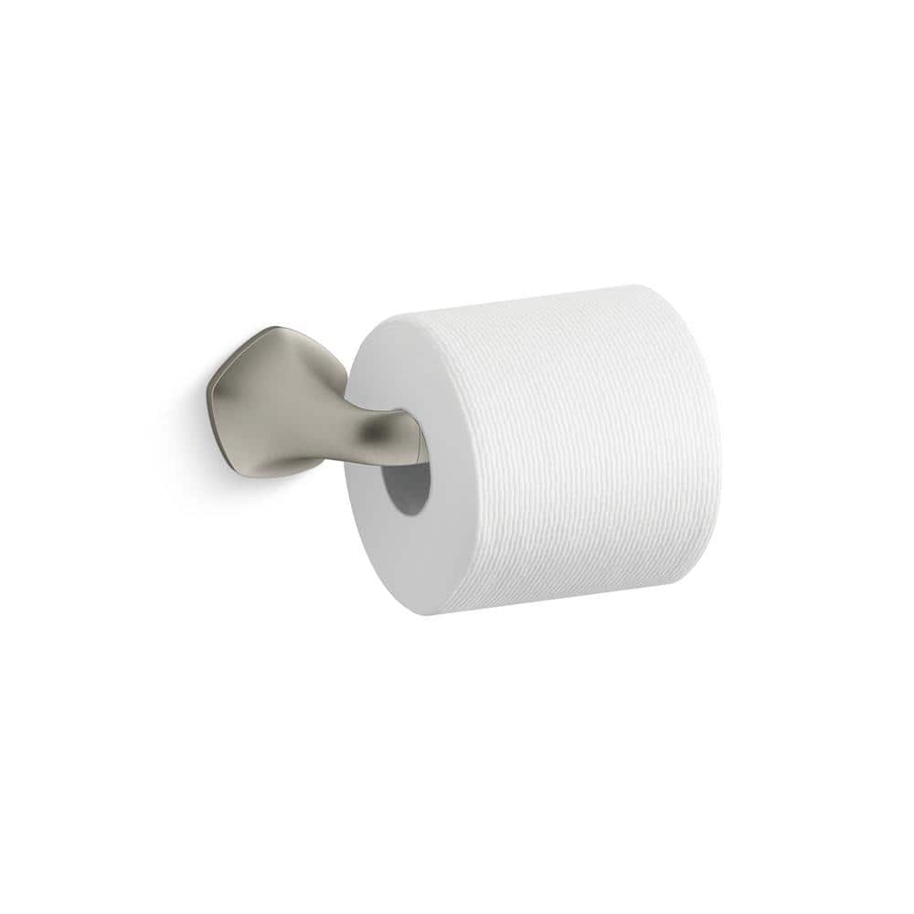 Vibrant Brushed Nickel Wall-Mount Toilet Paper Holder