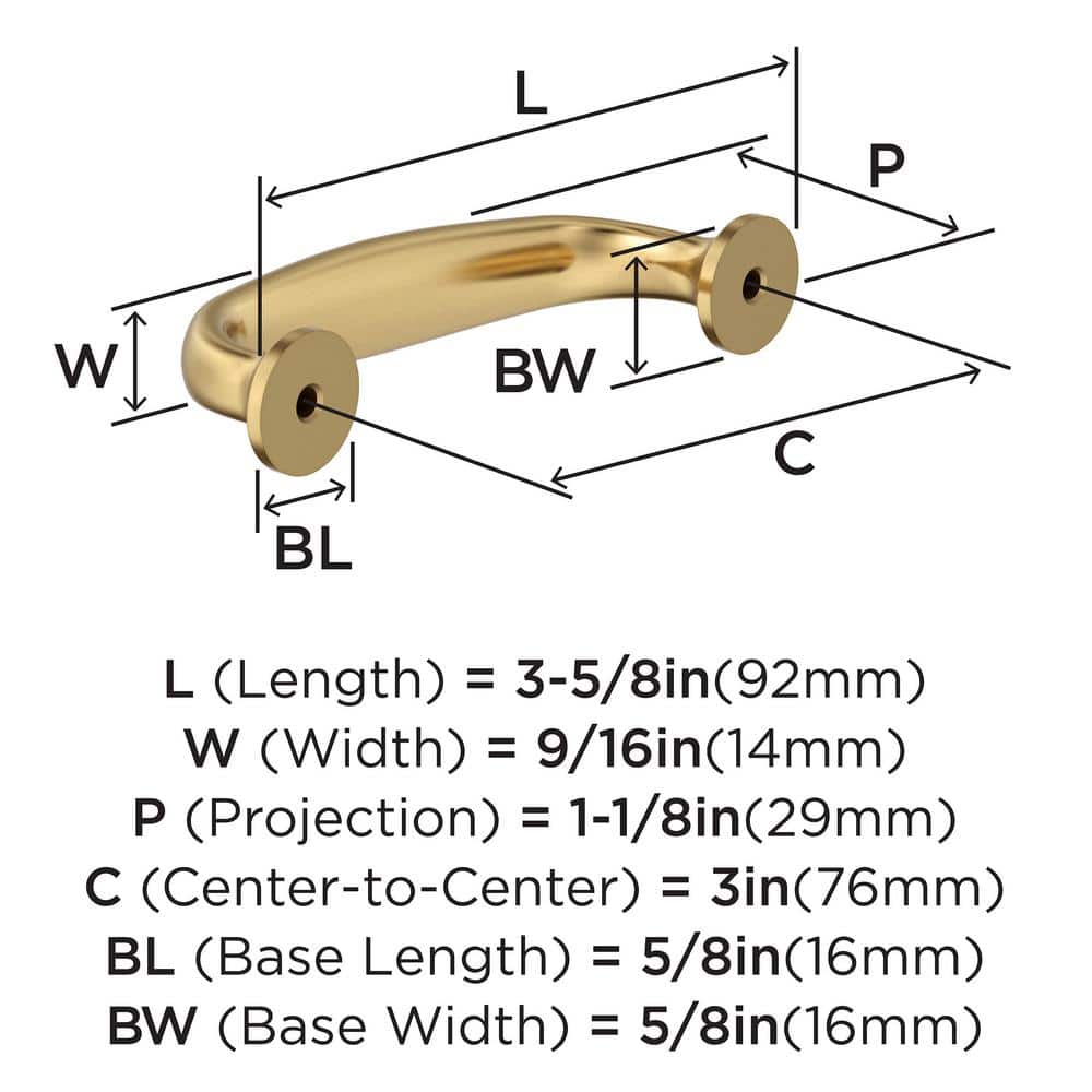 Champagne Bronze 3" Center-to-Center Cabinet Pull