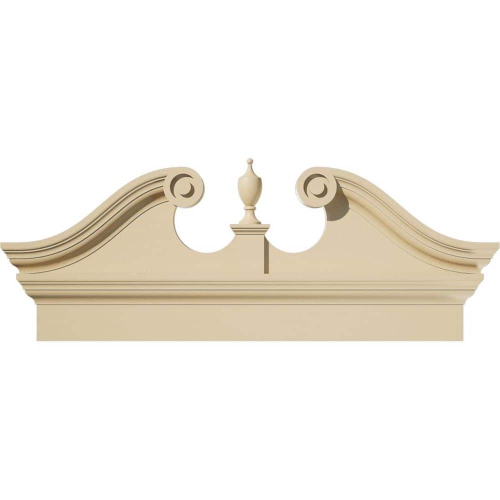 38 in. W x 16-3/8 in. H x 2-3/4 in. P Rams Head Signature Urethane Combination Pediment Urn Ships Unattached in Box Prim price history on PriceWatchPro