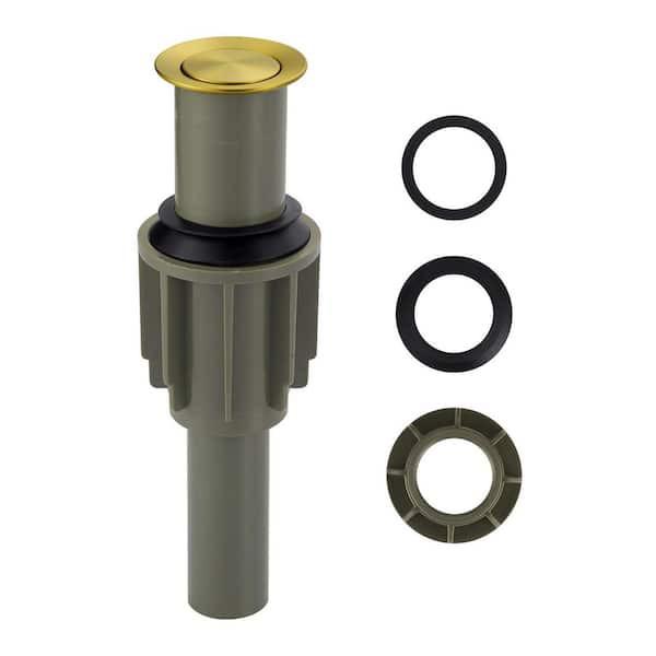 VEVETTA 2.2 in. Bathroom and Vessel Sink Pop-Up Drain Stopper Without Overflow in Brushed Gold