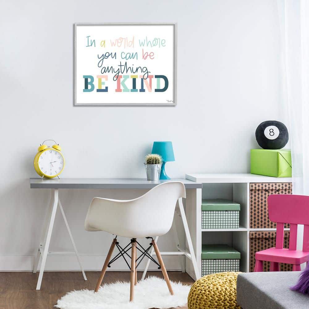 Be Kind in a World by Gigi Louise Gray Framed Typography Giclee Art Print 24 in. x 30 in. price history on PriceWatchPro