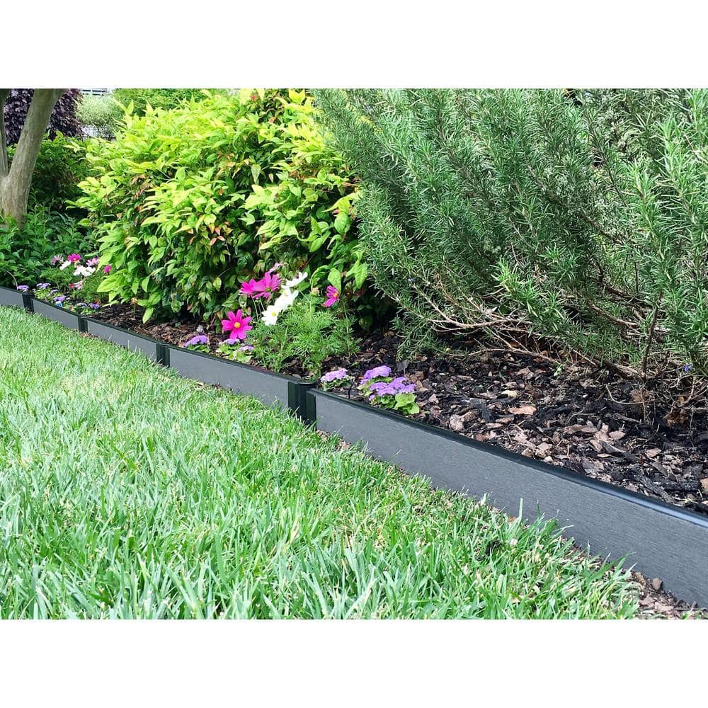 Weathered Wood Composite Straight Landscape Edging Kit