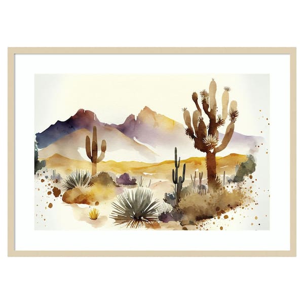 Amanti Art Through the Desert IV by Andrea Haase 41 in. W x 30 in. H. Wood Framed Wall Art Print Framed in Brown