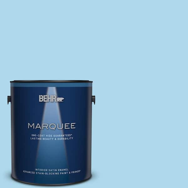 BEHR MARQUEE 1 gal. #540A-3 Blue Feather Satin Enamel Interior Paint & Primer