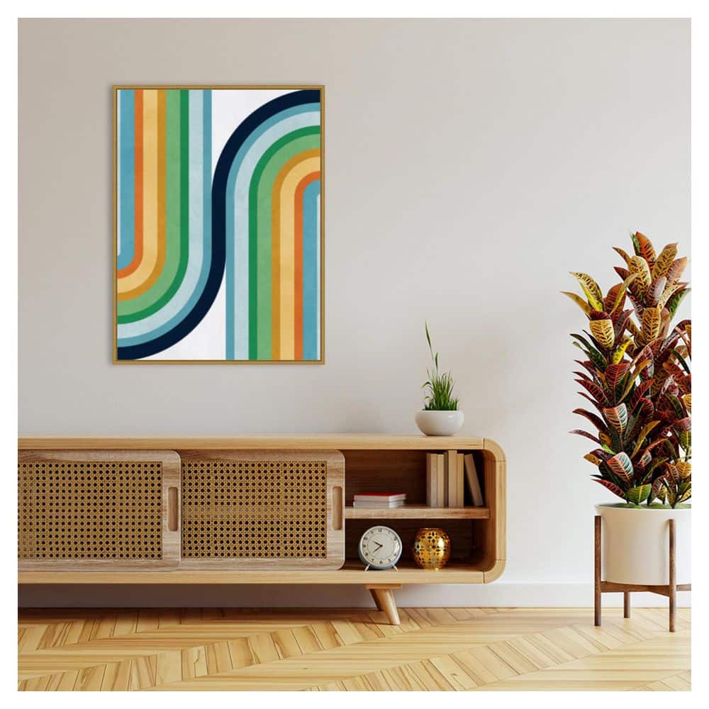 Amanti Art Colorful Curved lines 2 by Vitor Costa Floater Frame