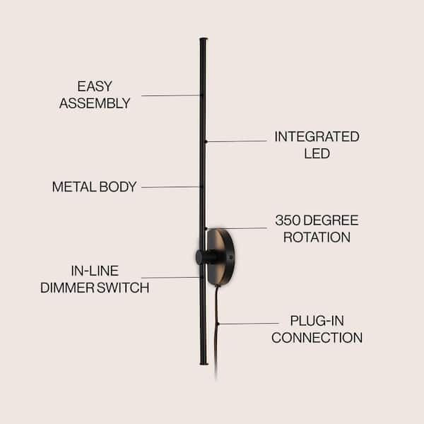 JONATHAN Y Anton 27.25 in. 1-Light Modern Minimalist Iron