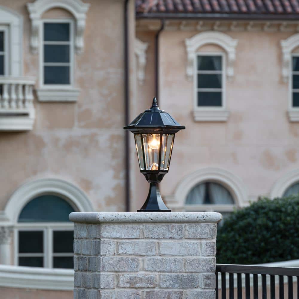 Black Cast Aluminum Solar LED Outdoor Lamp Post Light