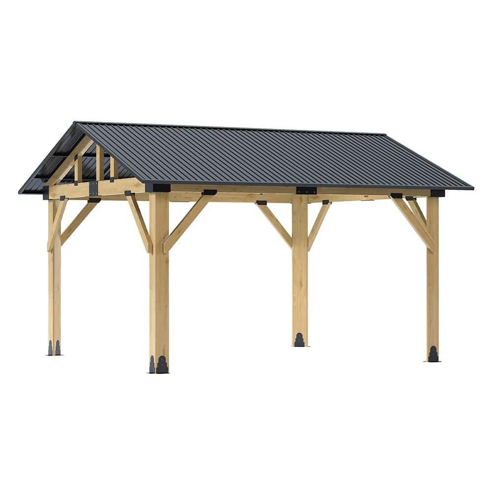 11 ft. x 13 ft. Outdoor Cedar Wood Aluminum Gazebo with Double Galvanized Roof price history on PriceWatchPro