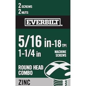 5/16 in.-18 x 1-1/4 in. Combo Round Head Zinc Plated Machine Screw (2-Pack)