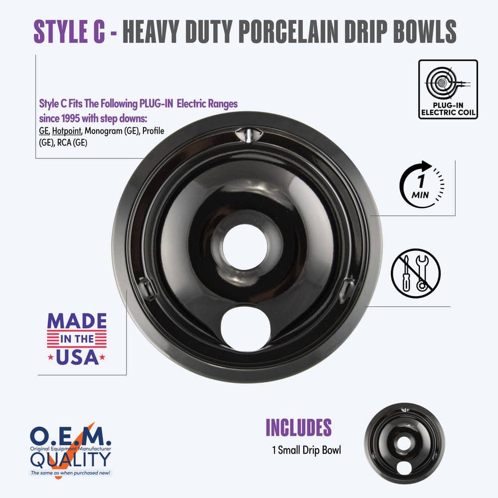6 in. Drip Bowl in Black Porcelain price history on PriceWatchPro