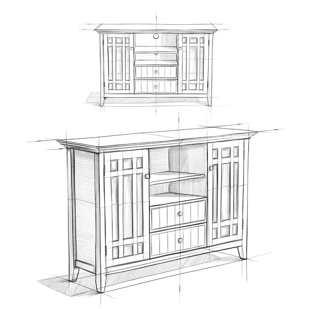 Bedford 53" Dark Tobacco Solid Wood Transitional Media Stand