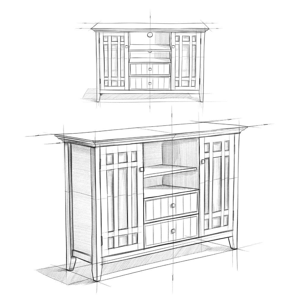 Bedford 53" Dark Tobacco Solid Wood Transitional Media Stand