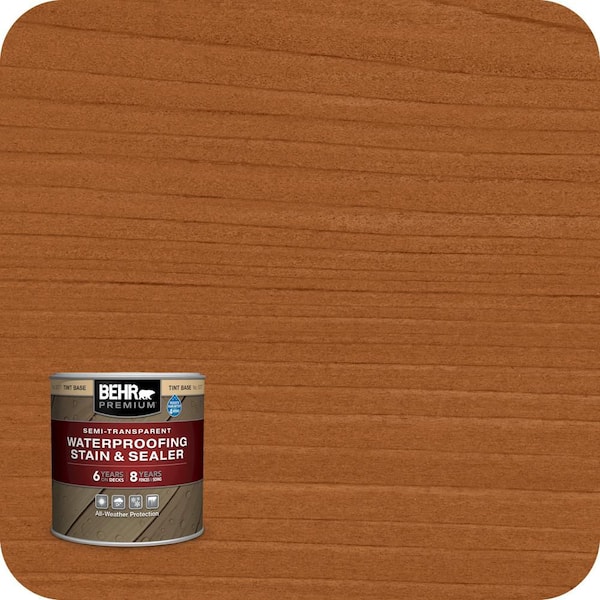 BEHR PREMIUM 8 oz. #ST-240 Autumn Trail Semi-Transparent Waterproofing Exterior Wood Stain and Sealer Sample