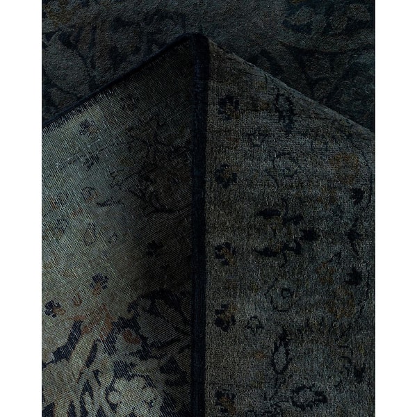 Overdyed Gray 4 ft. x 10 ft. Solid Wool Indoor Runner Rug