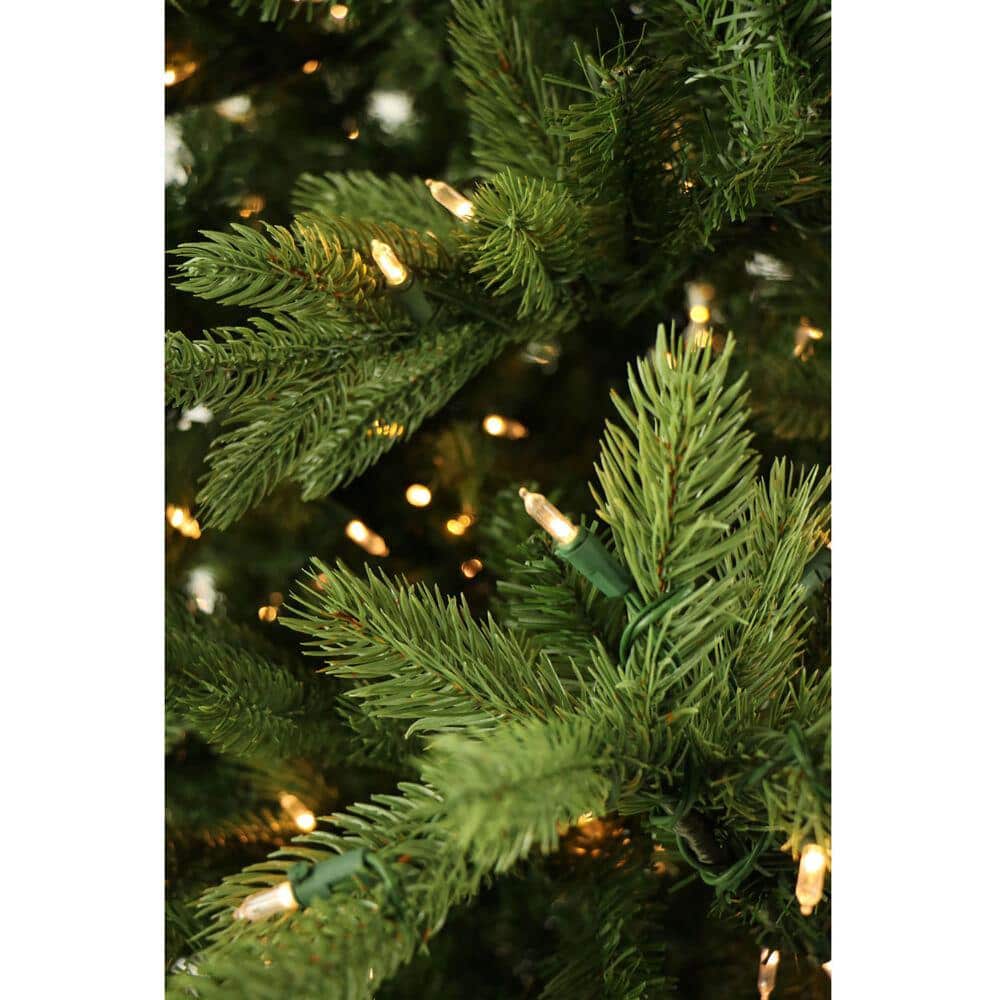 6.5-Foot Green Pine Christmas Tree with Warm White LED Lights