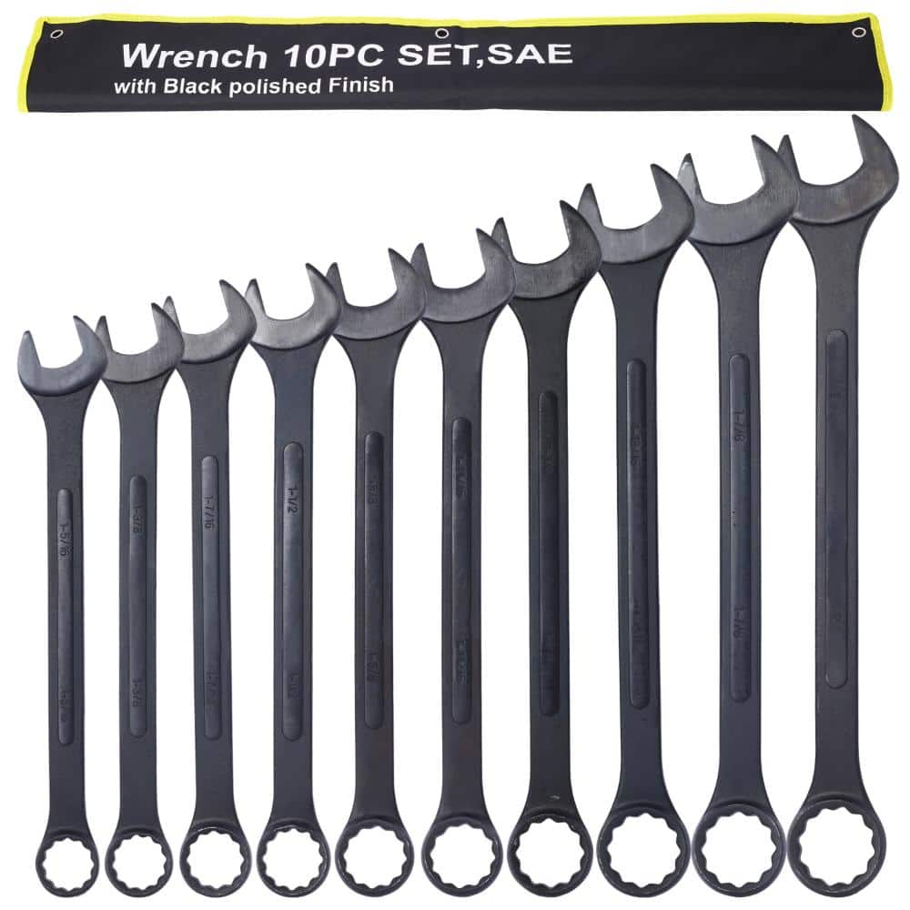 10-Piece SAE Jumbo Combination Wrench Set, Extra Large 1-5/16 to 2 in., Black Oxide Steel with Pouch price history on PriceWatchPro