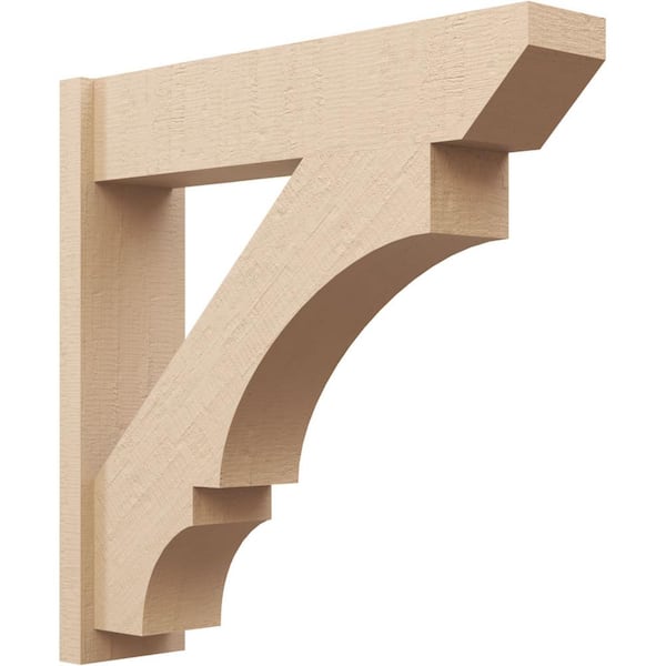 Ekena Millwork 8 in. x 34 in. x 34 in. Balboa Slat Rough Cedar Woodgrain Timberthane Polyurethane Outlooker, Primed Tan